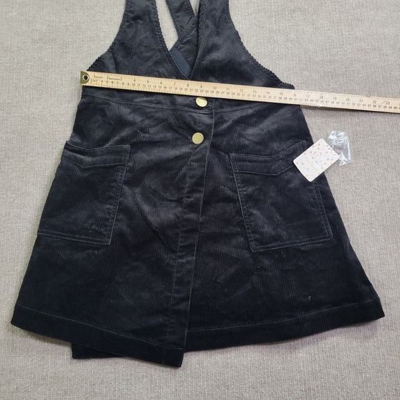 NWT Free People Canyonlands Jumper Womens 10 Black Corduroy Mini Pocket Casual - Picture 8 of 11